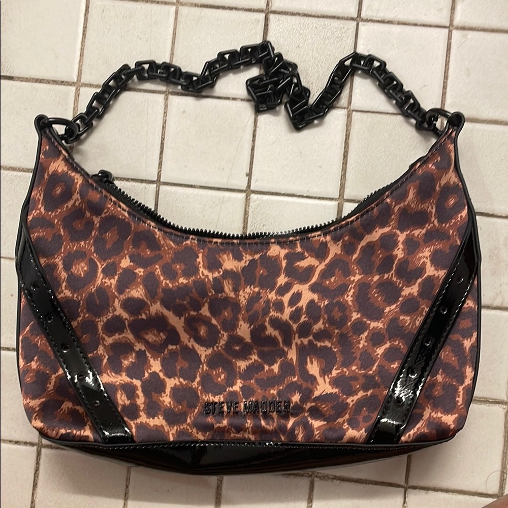 Steve Madden Brown and Black Leopard Shoulder Bag